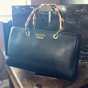 Gucci bamboo shopper tote leather medium